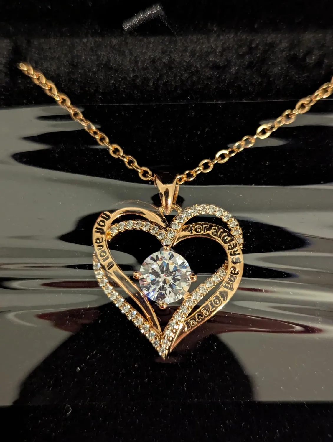 CDE Cuore collana oro rosa aprile pietra nascita