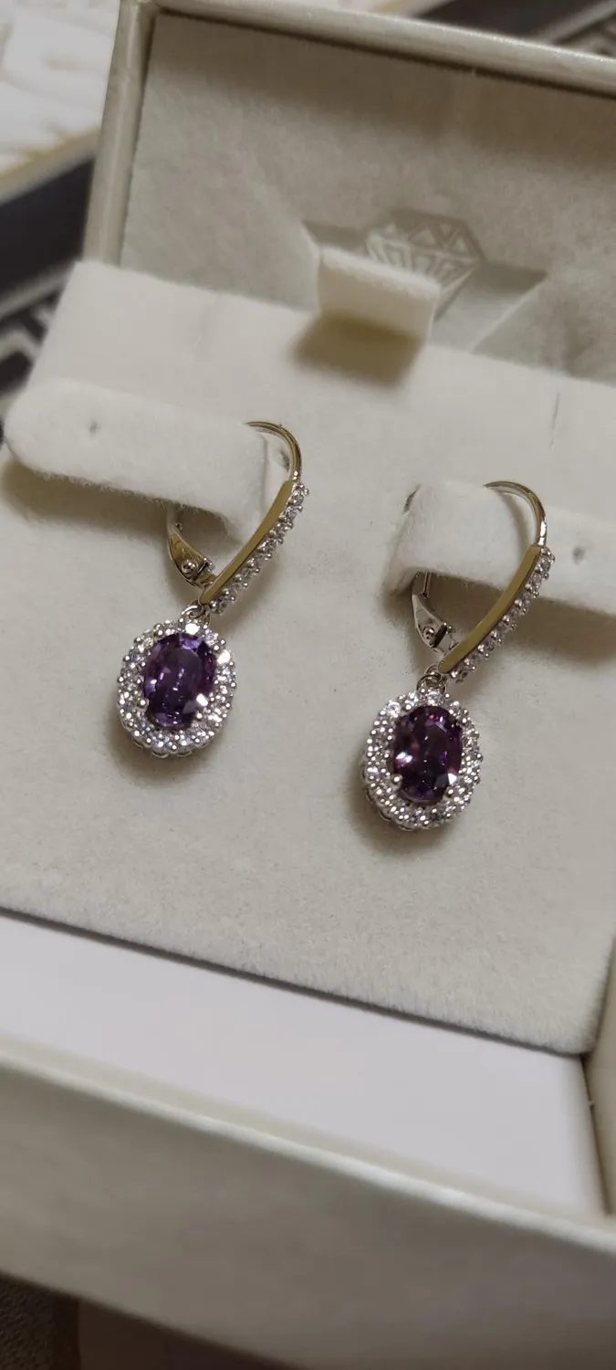 YL Ovale orecchini argento 925 zirconia cubica aprile