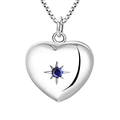 YL Mamma Cuore collana medaglione argento 925 apribile zirconi