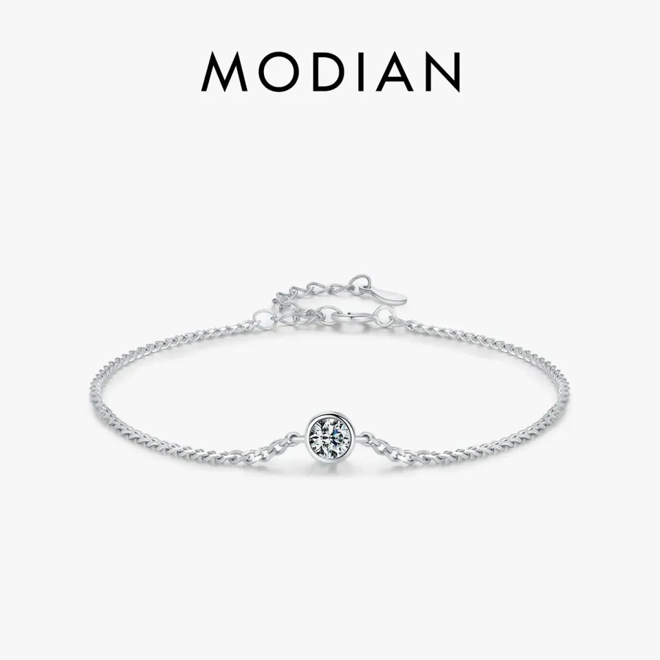 MODIAN Elegant Chain bracciale moissanite argento 925