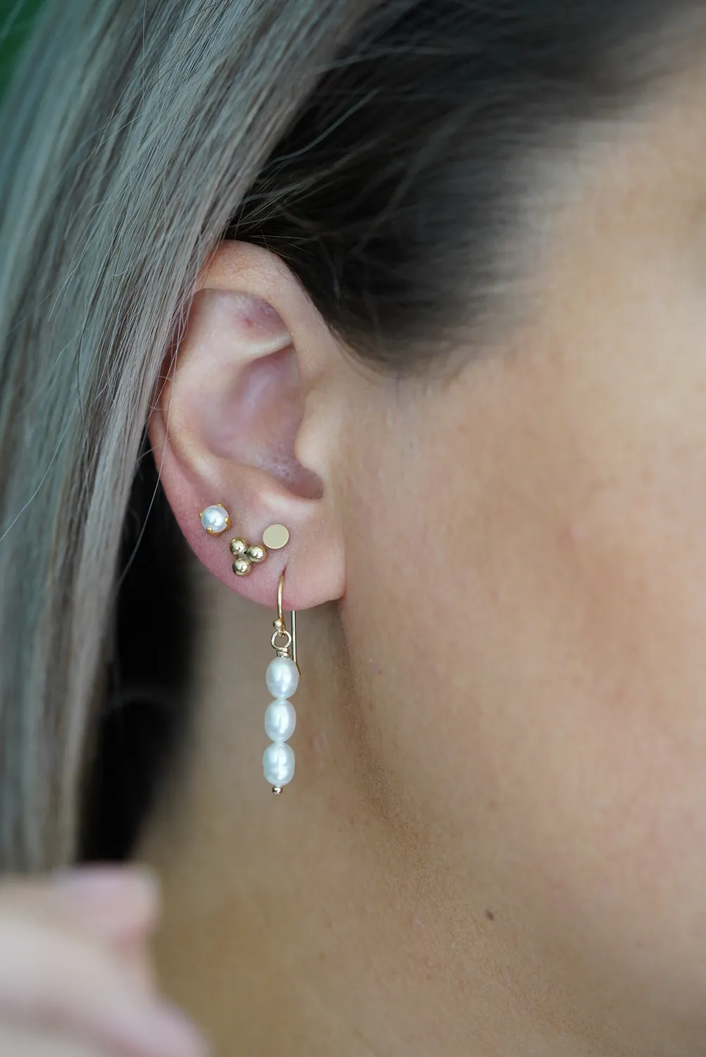 WordsByHeartCo Ana orecchini perle acqua dolce oro 14kt pendenti