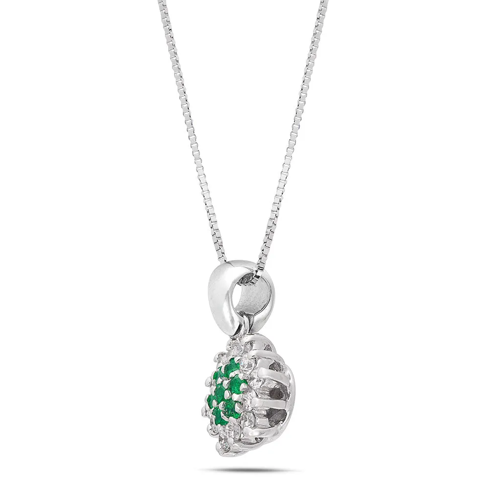 Sinico Flowers Classic fiore medio collana oro diamanti smeraldi