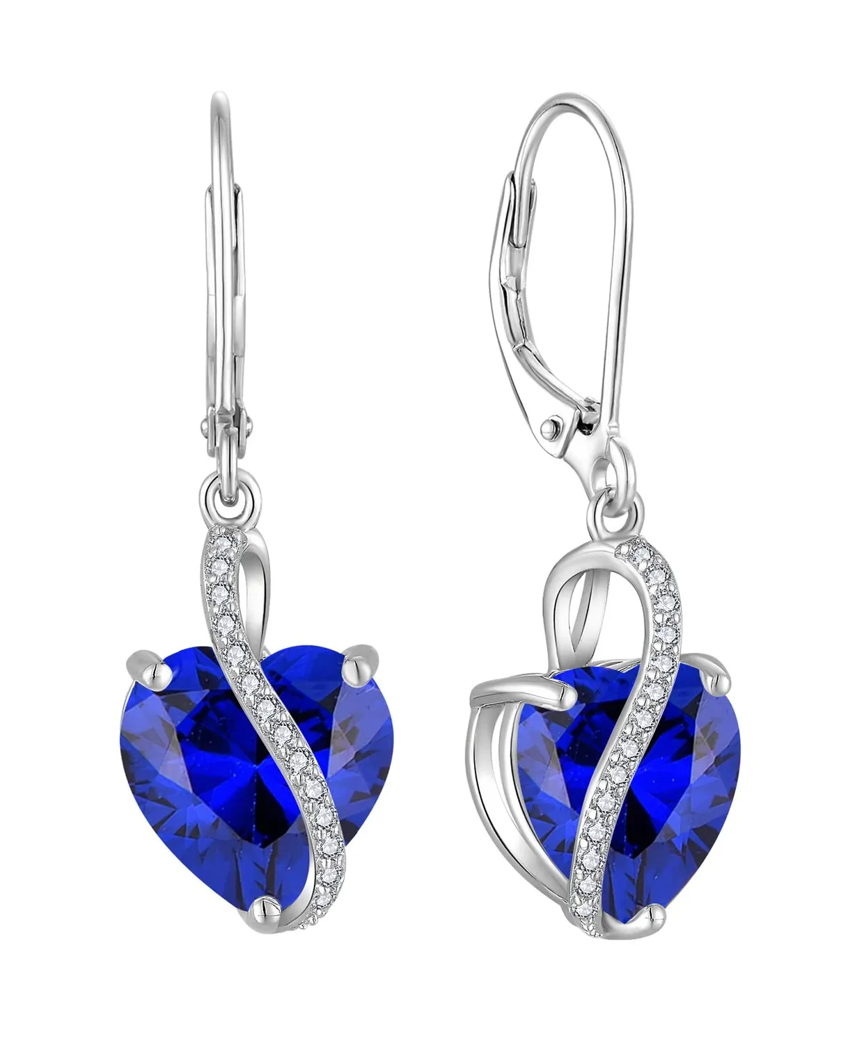 YL Cuore orecchini argento 925 smeraldo maggio