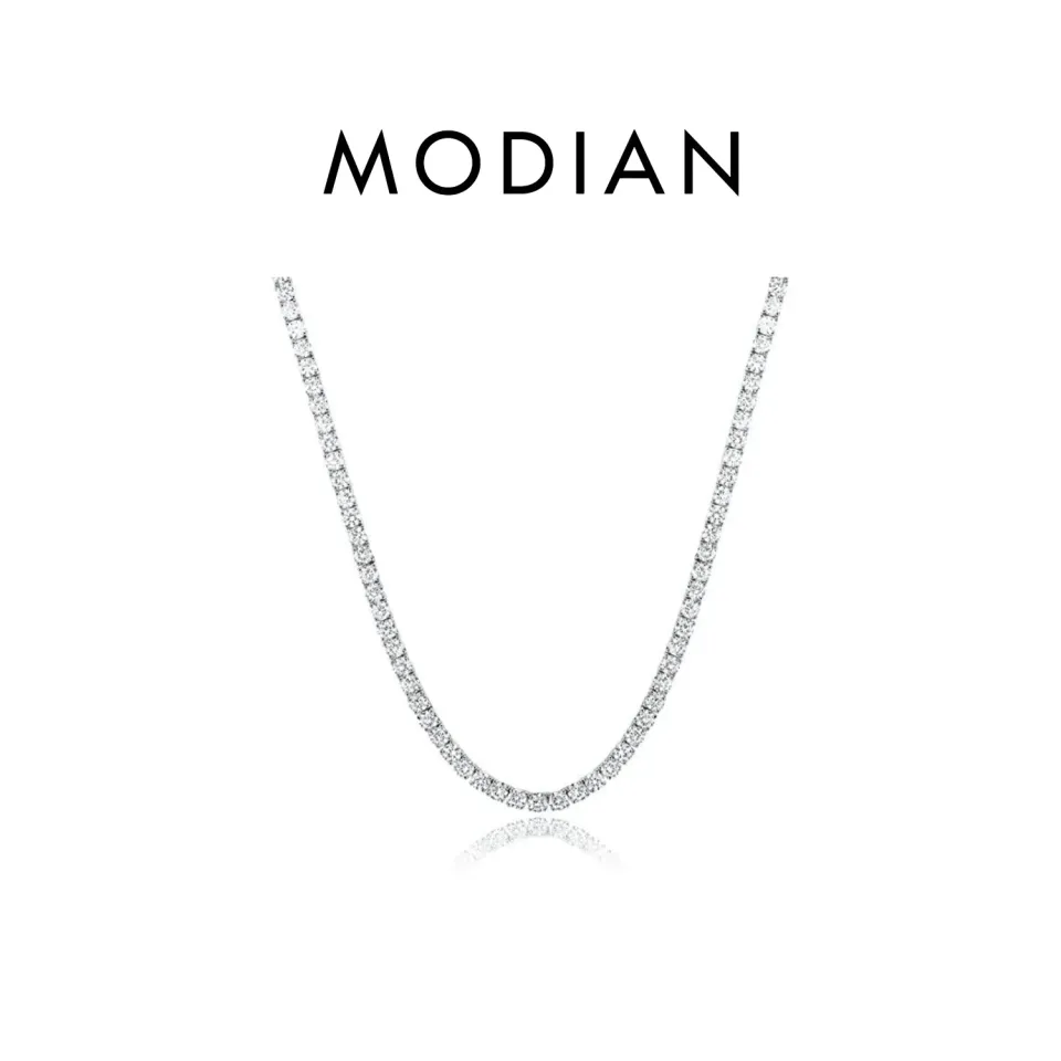 MODIAN Tennis collana moissanite argento 3 mm 45 cm