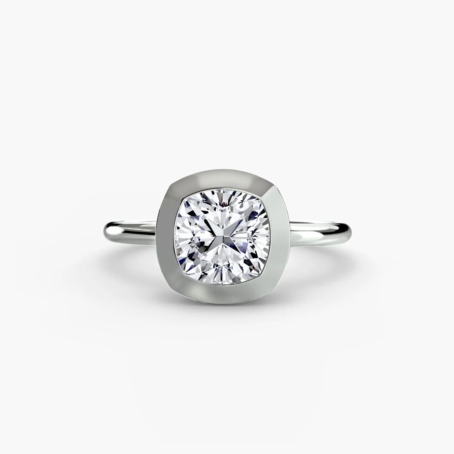 Sinico Bezel Set anello solitario castone oro misura su scelta