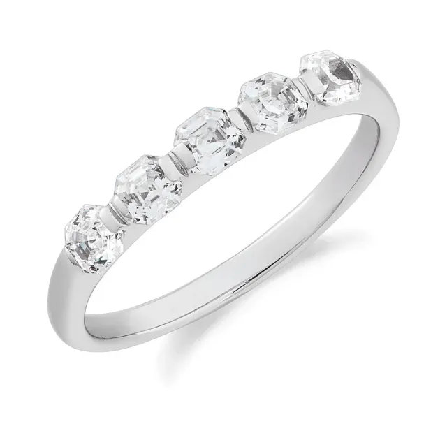 SINICO veretta Princess anello oro bianco 5 pietre