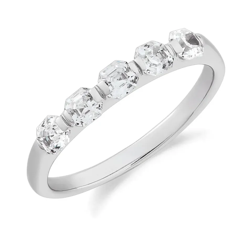SINICO veretta Princess anello oro bianco 5 pietre