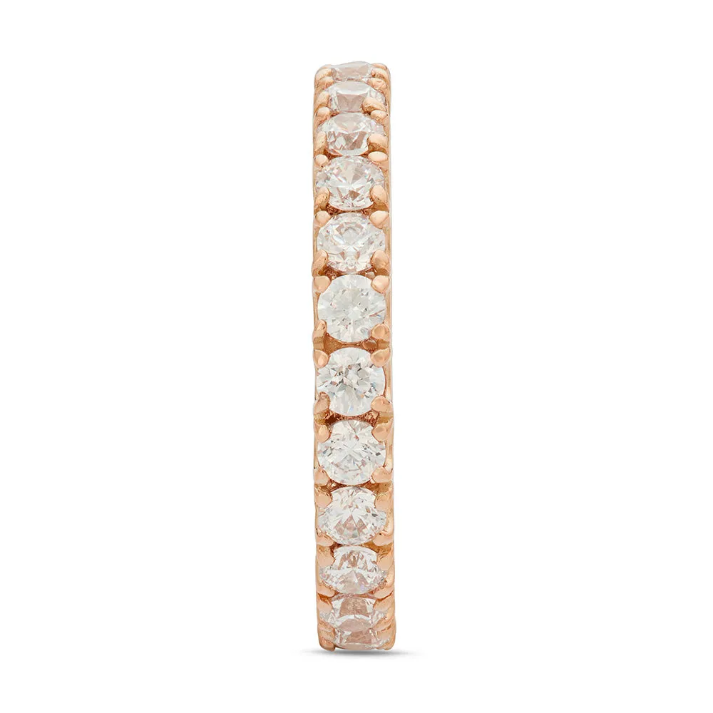 Sinico Eternity anello oro rosa zirconia bianchi misura 14