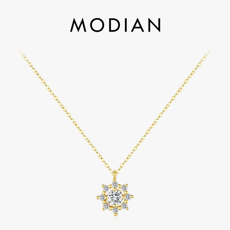 MODIAN Snowflake collana moissanite 0.5 carati argento 925