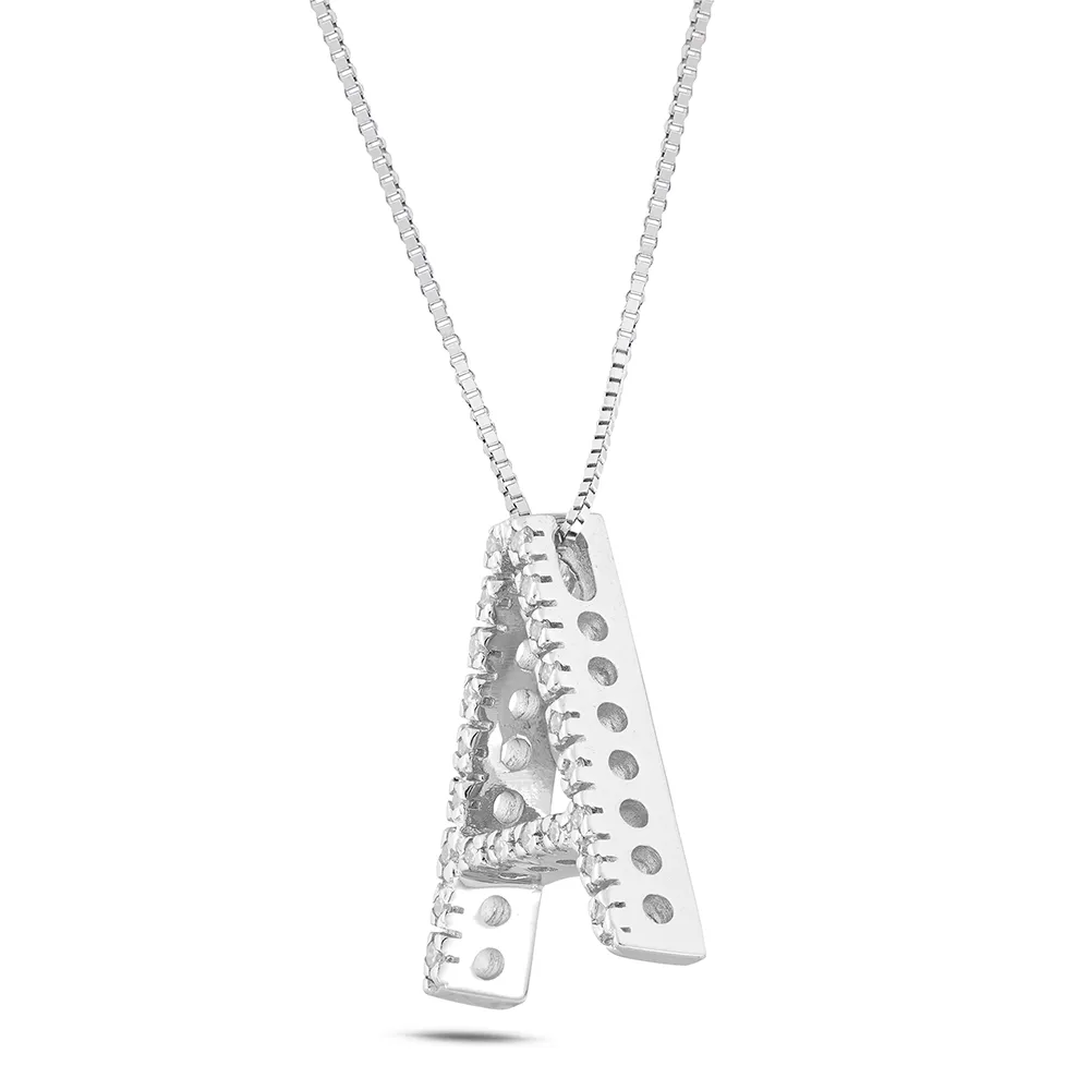 Sinico Letters lettera A grande collana oro 42 cm diamanti