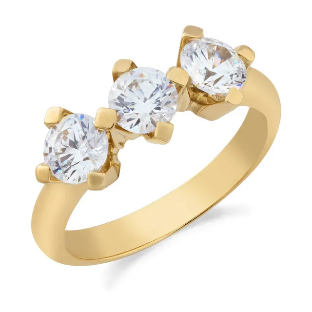 Sinico Trilogy anello oro giallo zirconia misura 13