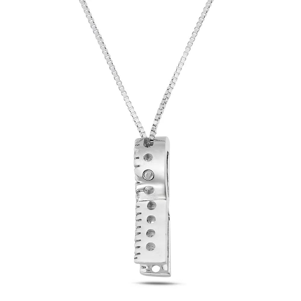 Sinico Letters R grande collana oro bianco diamanti