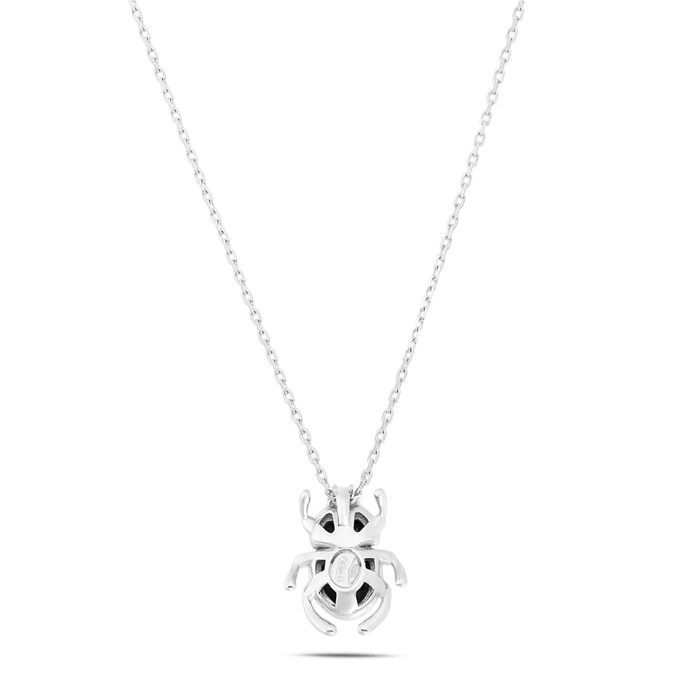 Sinico Good Luck Scarabeo collana oro diamanti neri 42 cm