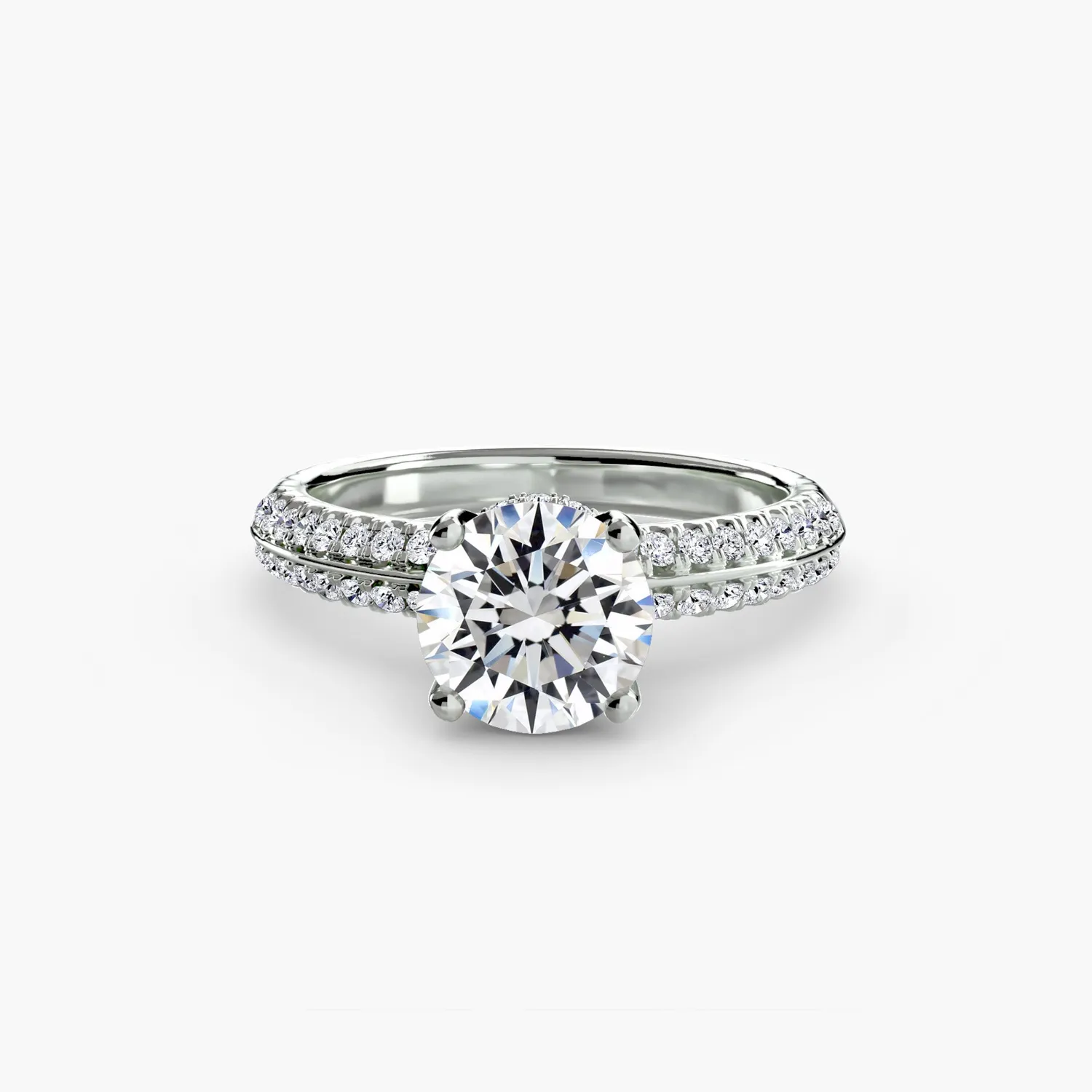 Sinico Solitari Solitaire Pavé Anello Oro Bianco 18Kt