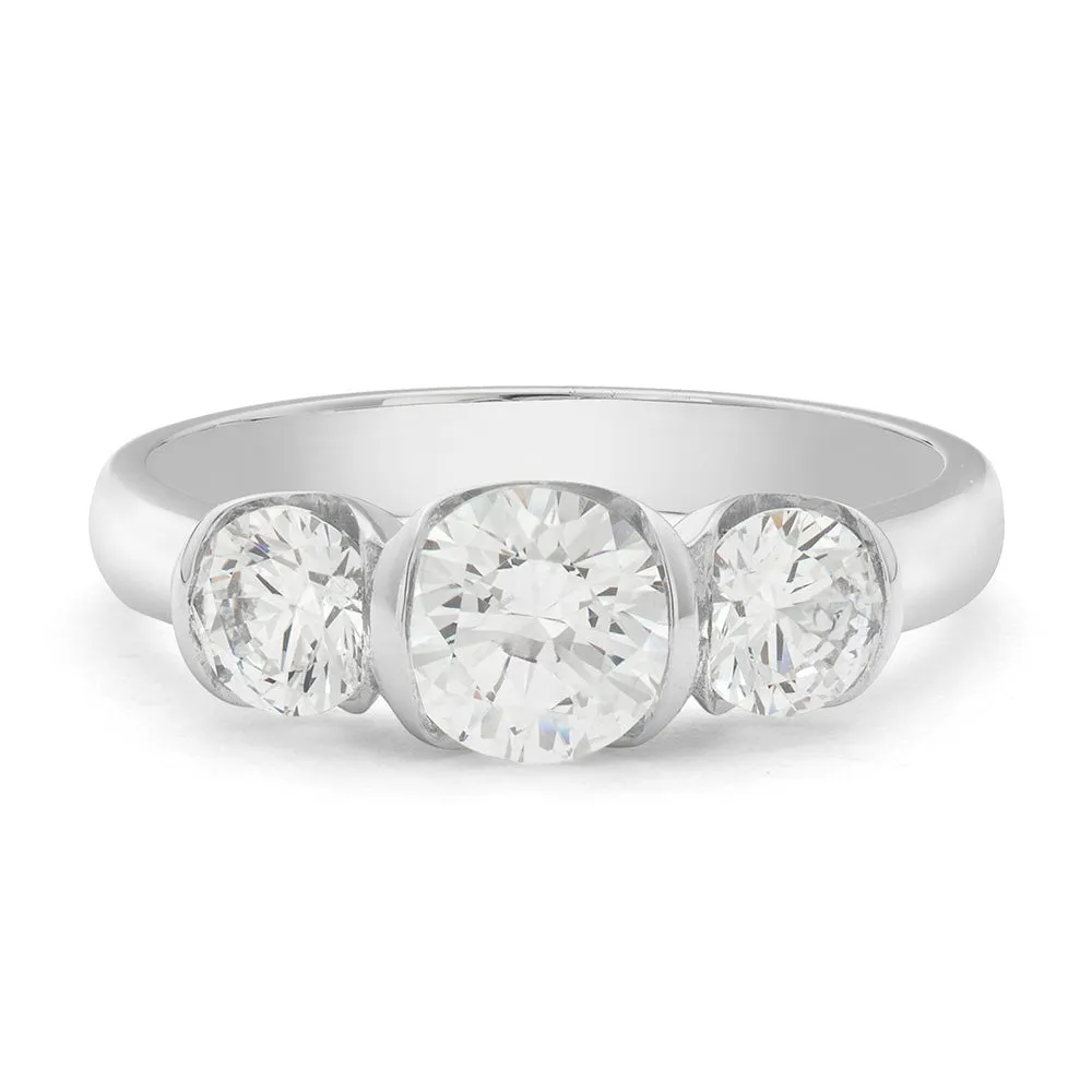 Sinico Trilogy Scalare anello oro bianco 18kt zirconia