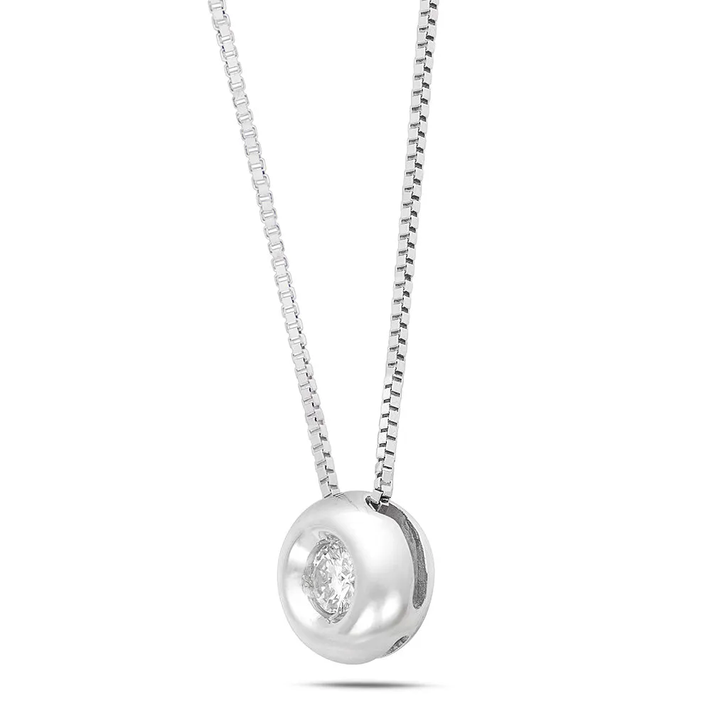 Sinico Donut collana punto luce oro bianco diamante 42 cm