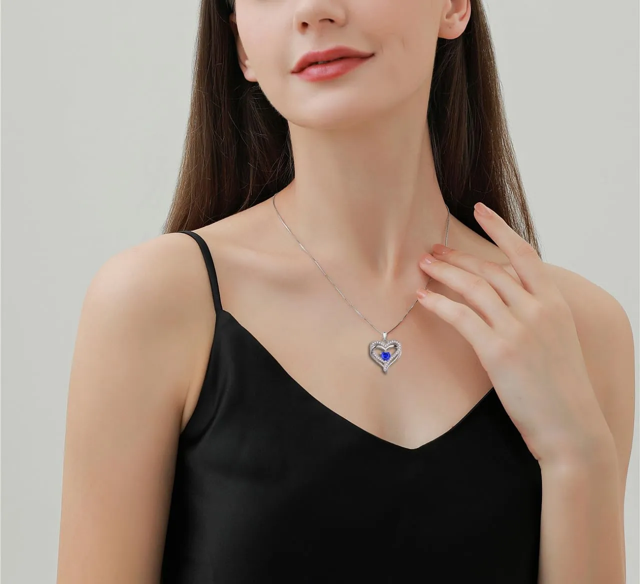 YL Cuore Collana Argento 925 Zirconia 5A