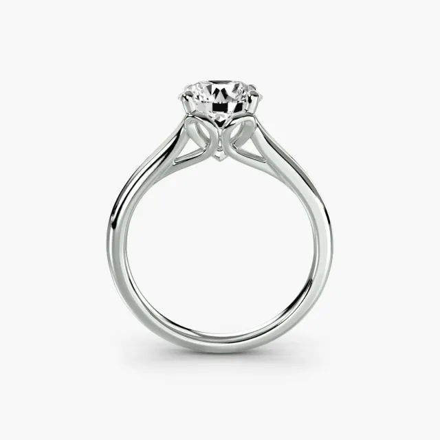 Sinico Solitaire 4 anello oro bianco 14 Kt tondo
