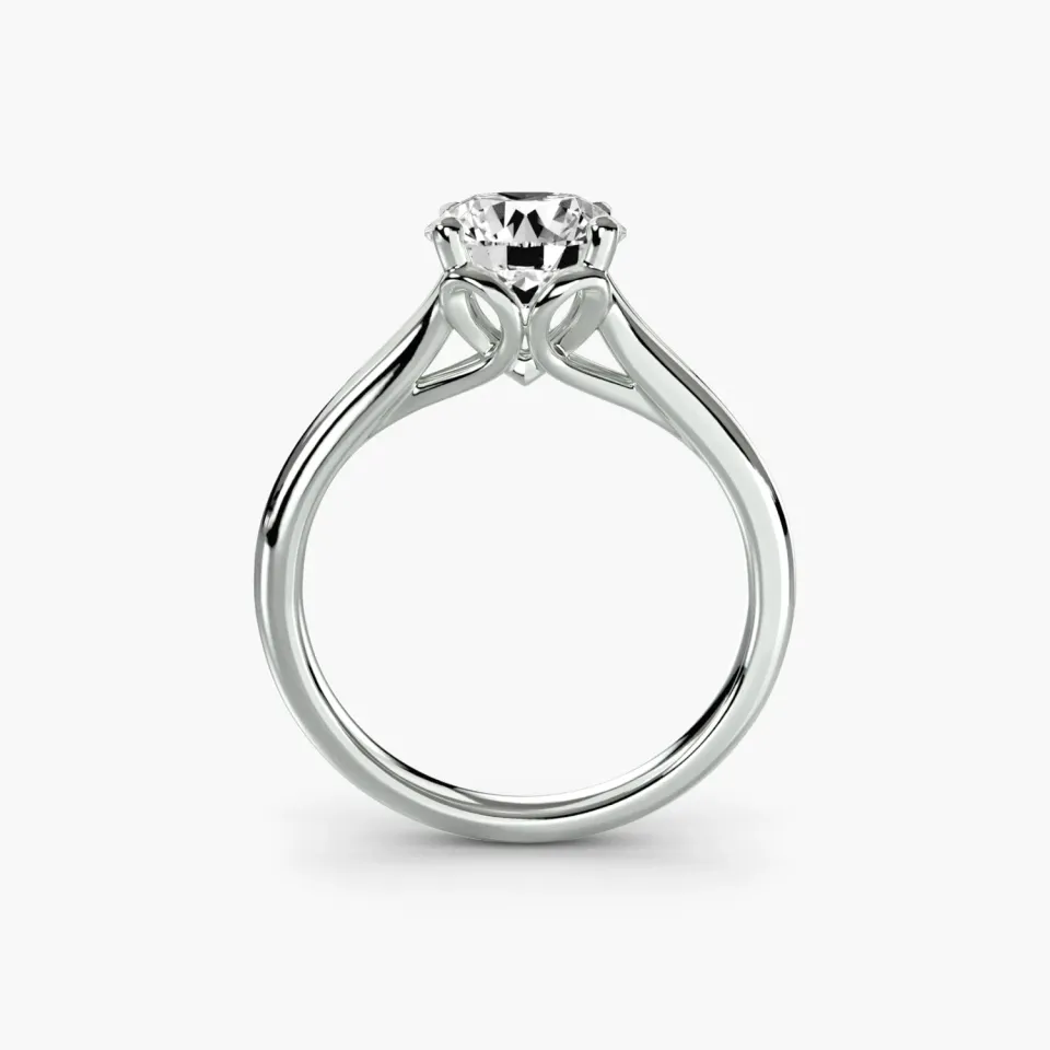Sinico Solitaire 4 anello oro bianco 14 Kt tondo