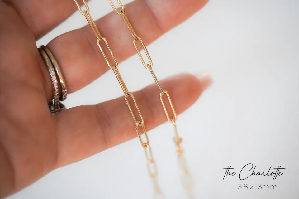WordsByHeartCo Charlotte collana paperclip argento 925 maglie