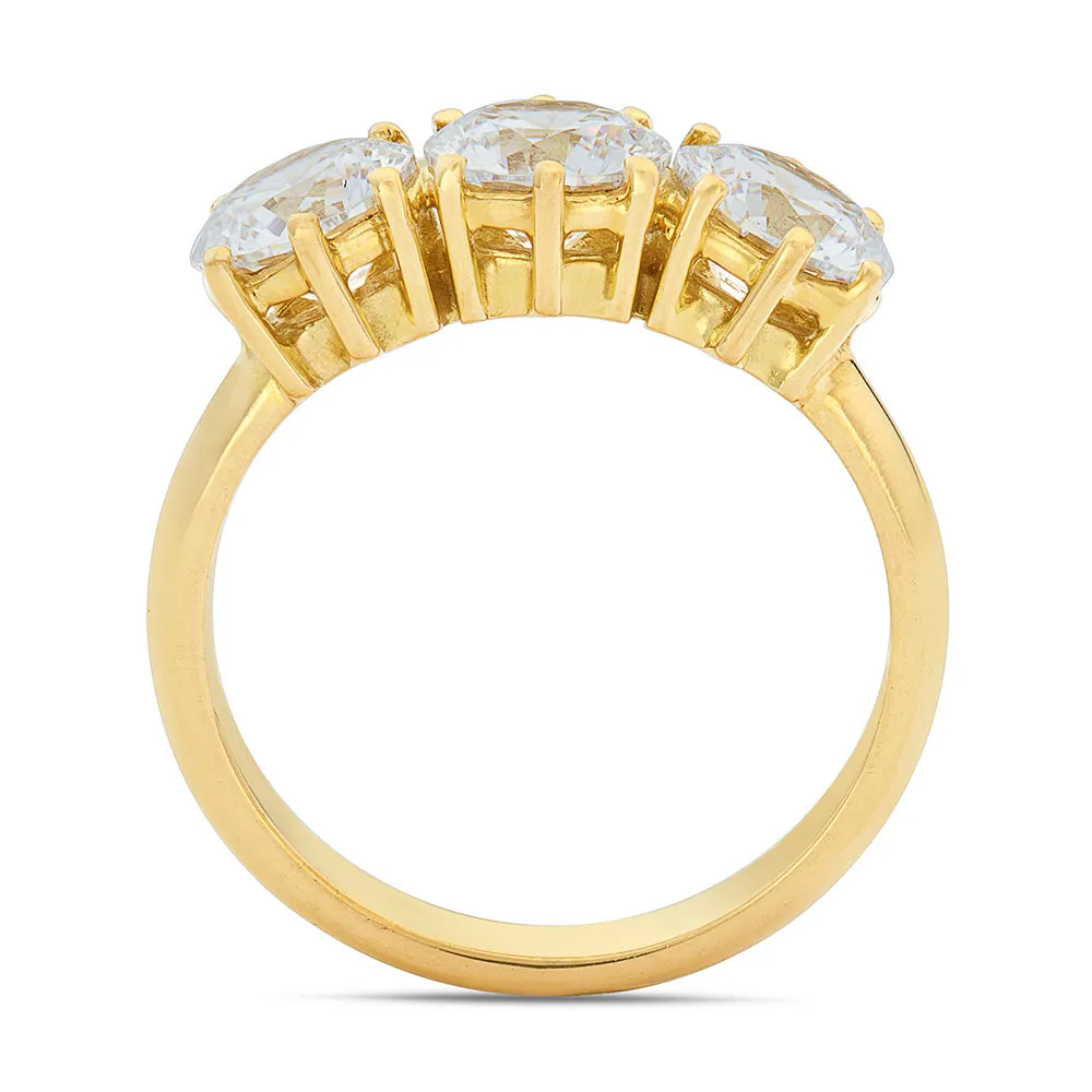 Sinico Trilogy anello classico oro giallo zirconia misura 13