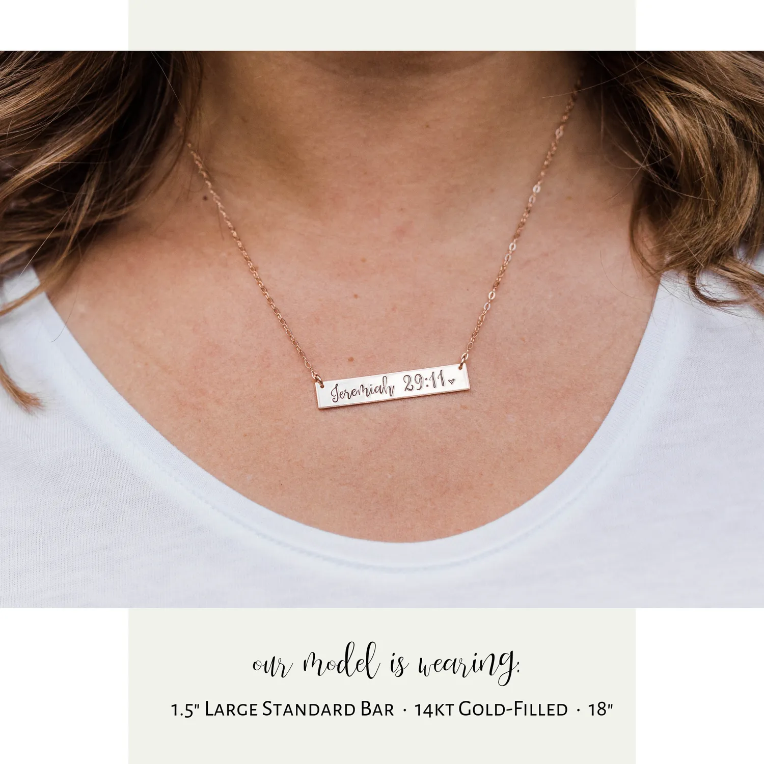 WordsByHeartCo Faith collana barretta argento 925 18" montagna
