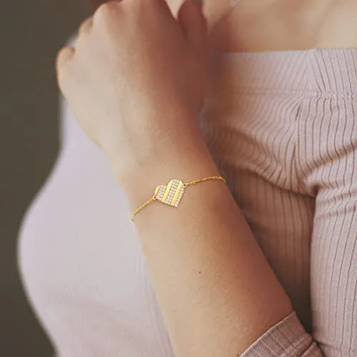 CDE Cuore bracciale zirconi regolabile luminoso