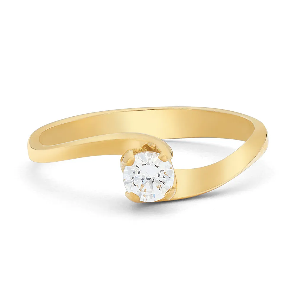 Sinico Valentine 4 punte anello solitario oro giallo 18kt