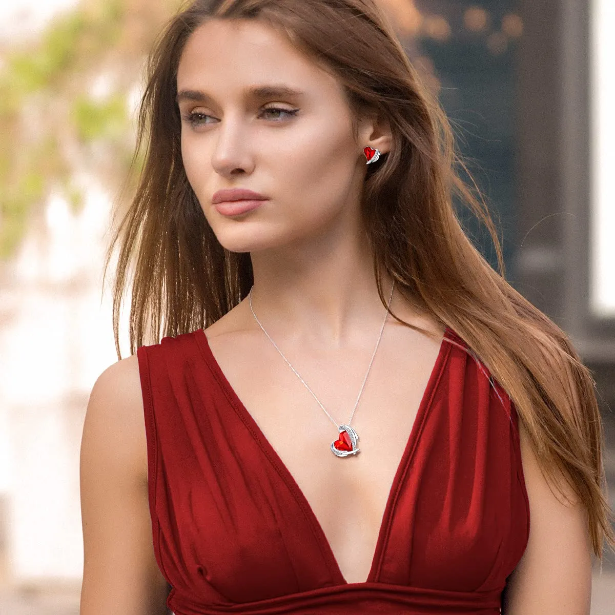 CDE Cuore orecchini bottone oro rosa cristalli