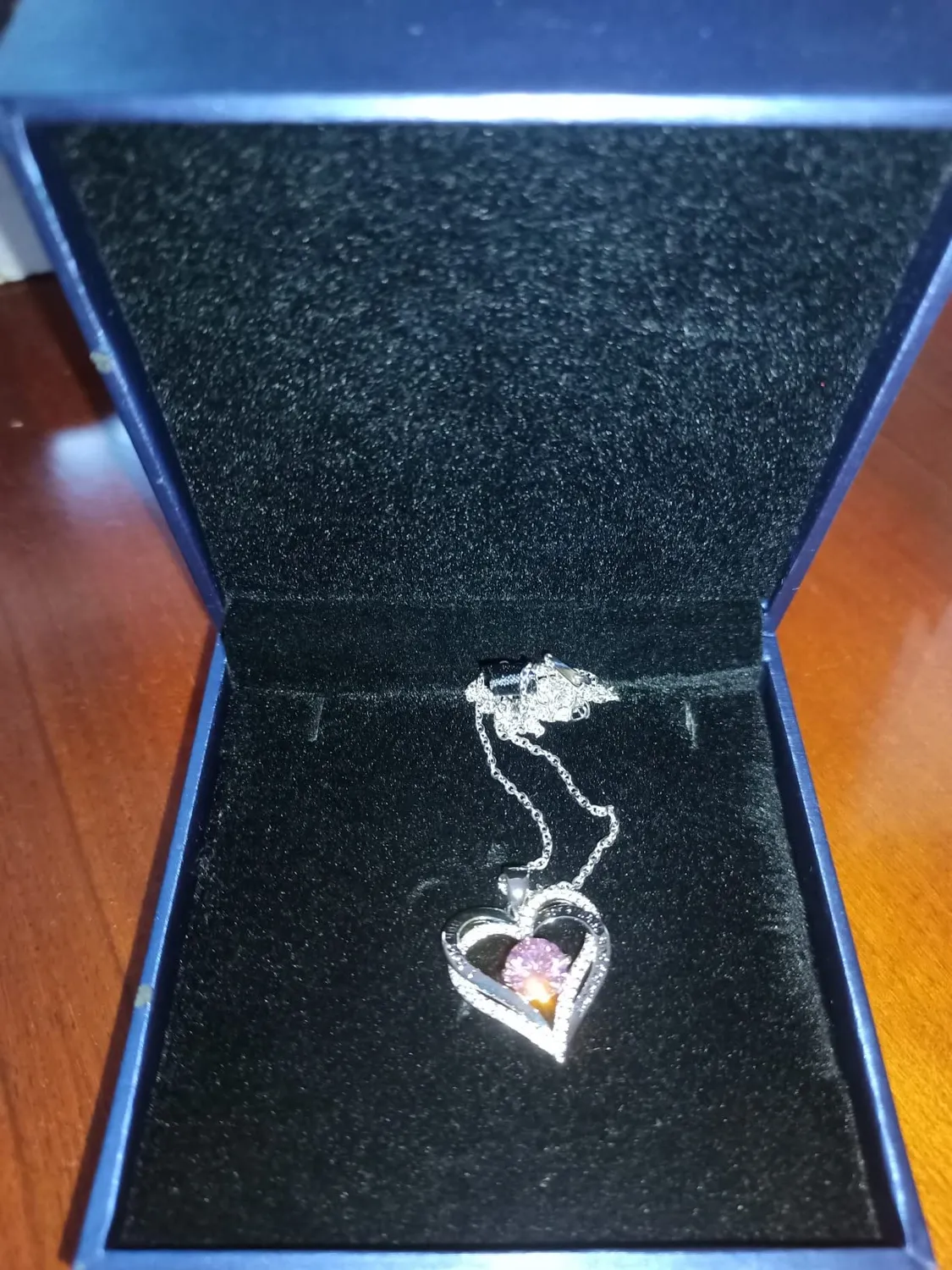 CDE Cuore collana oro rosa aprile pietra nascita