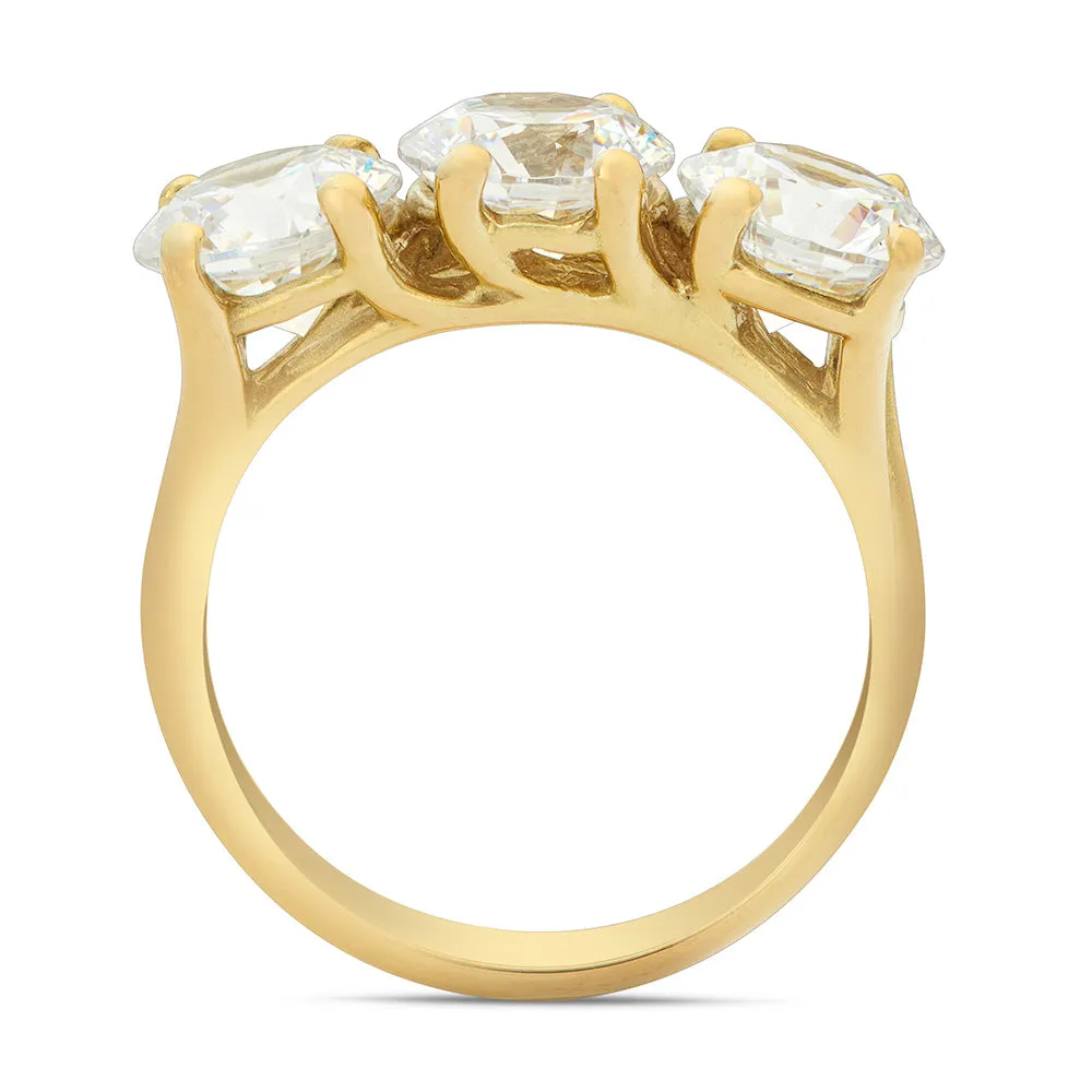 SINICO Trilogy filo oro giallo con cubic zirconia bianchi anello
