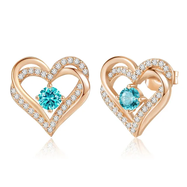 CDE Cuore Orecchini Argento 925 Oro Bianco