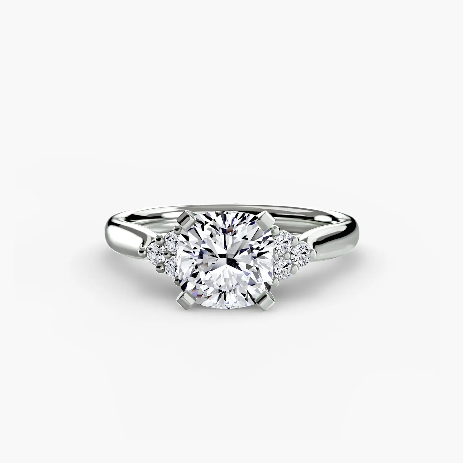 Sinico Solitaire Cluster Shoulders 2 anello fidanzamento