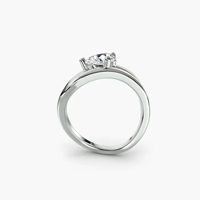 Sinico The Wave Ring 3 Anello Oro Bianco 14Kt Pera