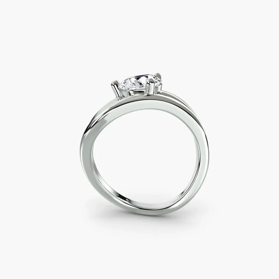 Sinico The Wave Ring 3 Anello Oro Bianco 14Kt Pera