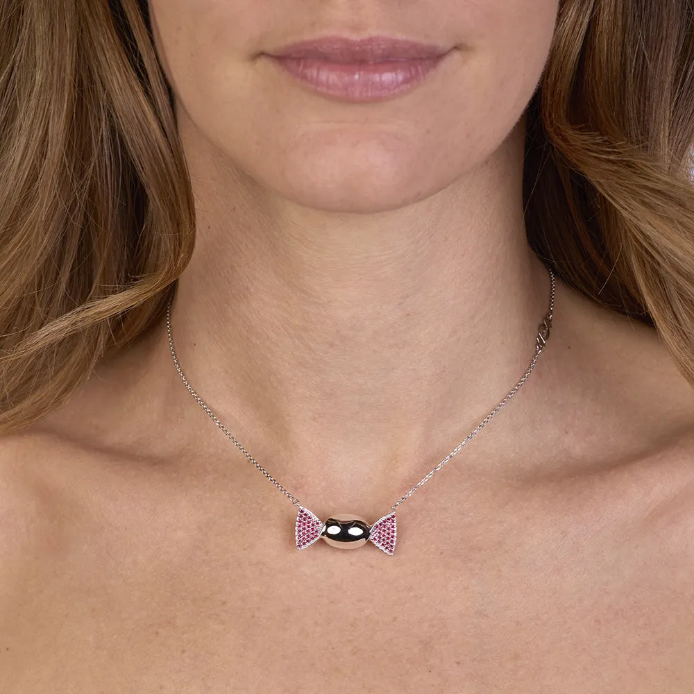 Sinico Chicca Honey Easy Red Collana Argento Zirconia Rossi