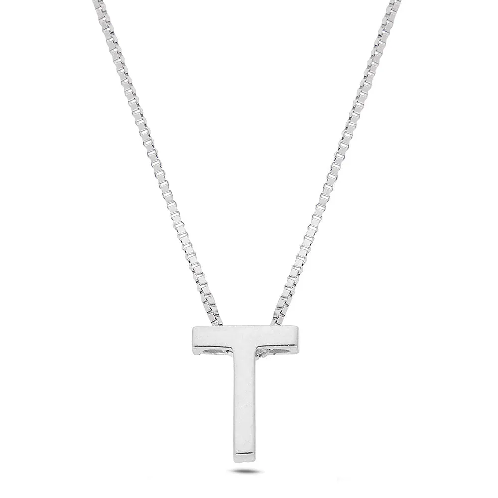 Sinico Letters T Piccola Collana Oro Bianco Diamanti 42 cm