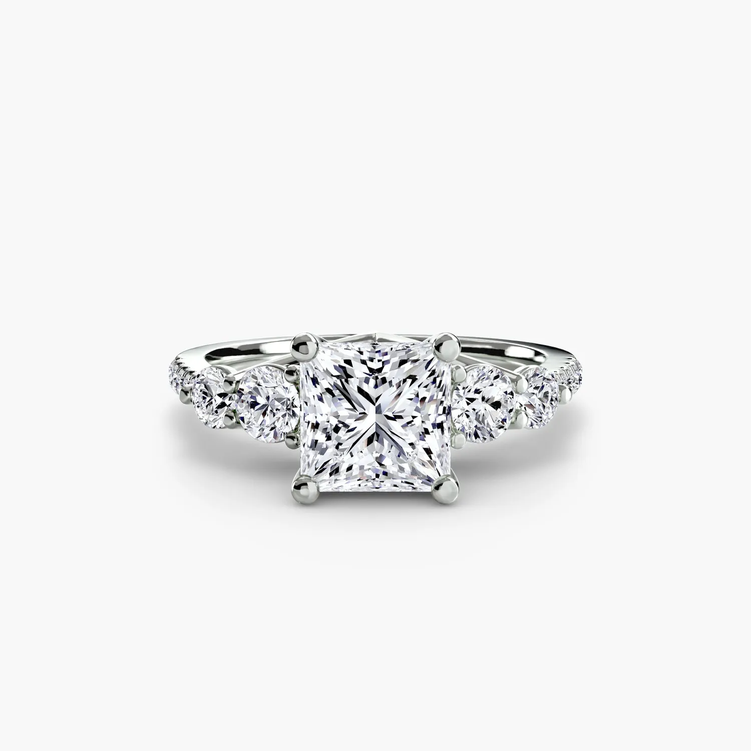 Sinico Five Stone Pavé anello oro bianco 18Kt