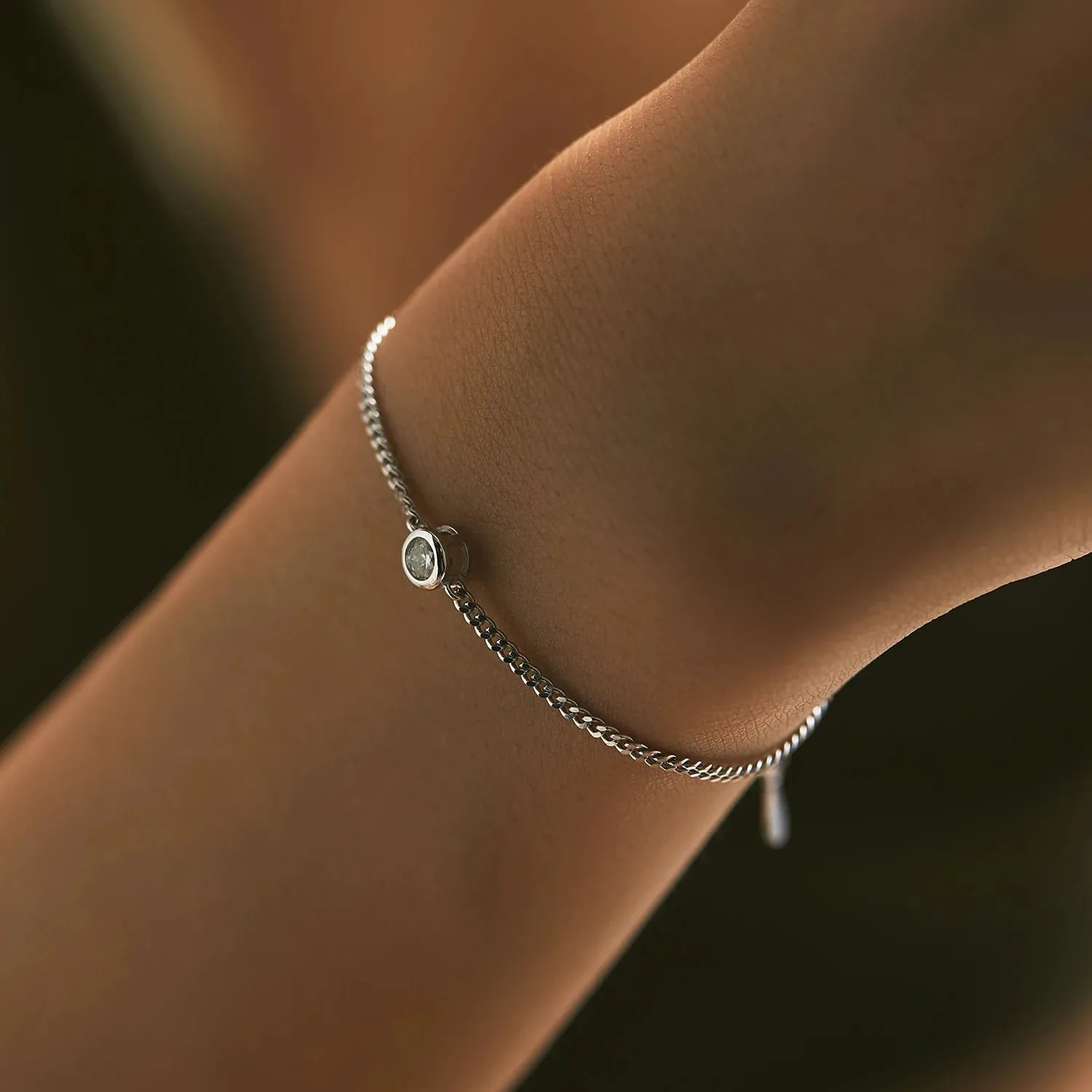 MODIAN Elegant Chain bracciale moissanite argento 925