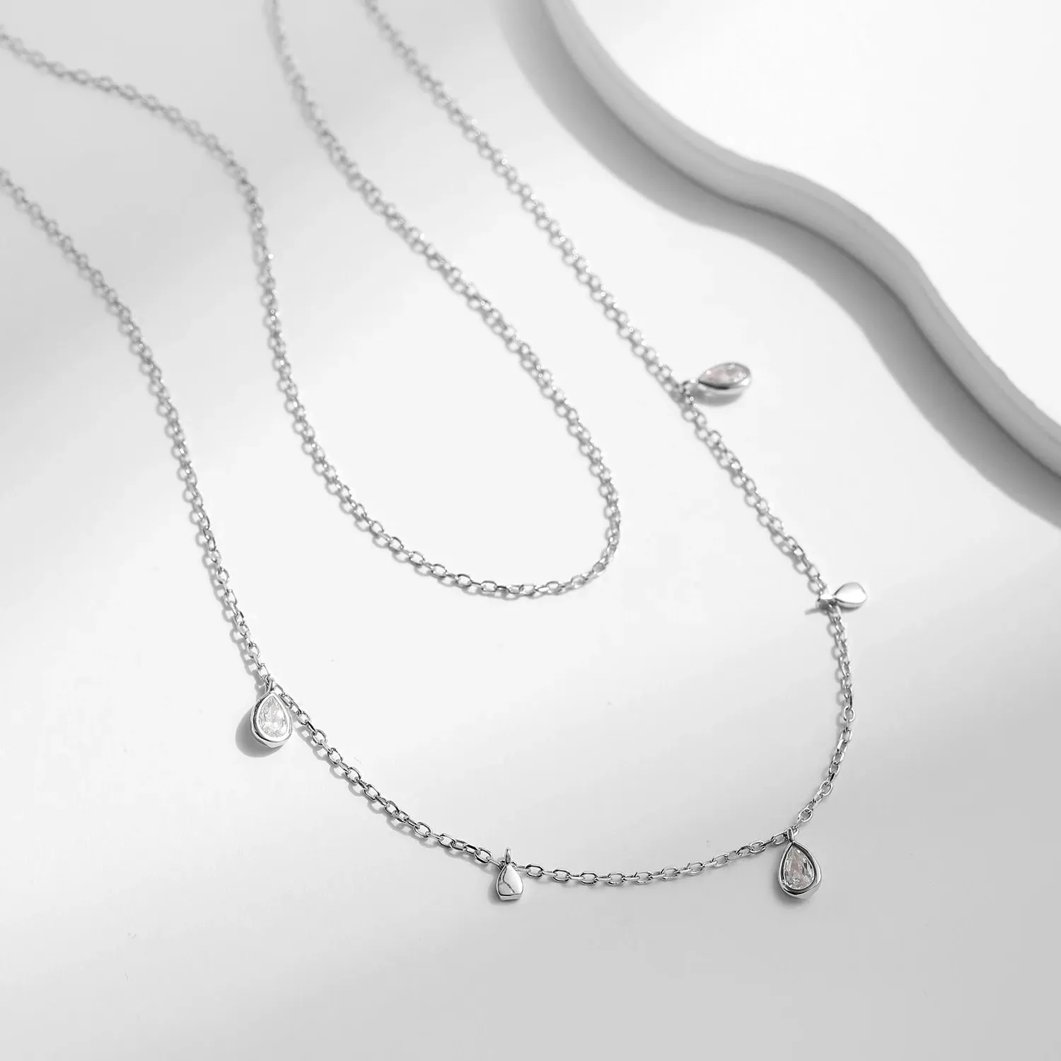 MODIAN Pear collana pendente moissanite argento 925