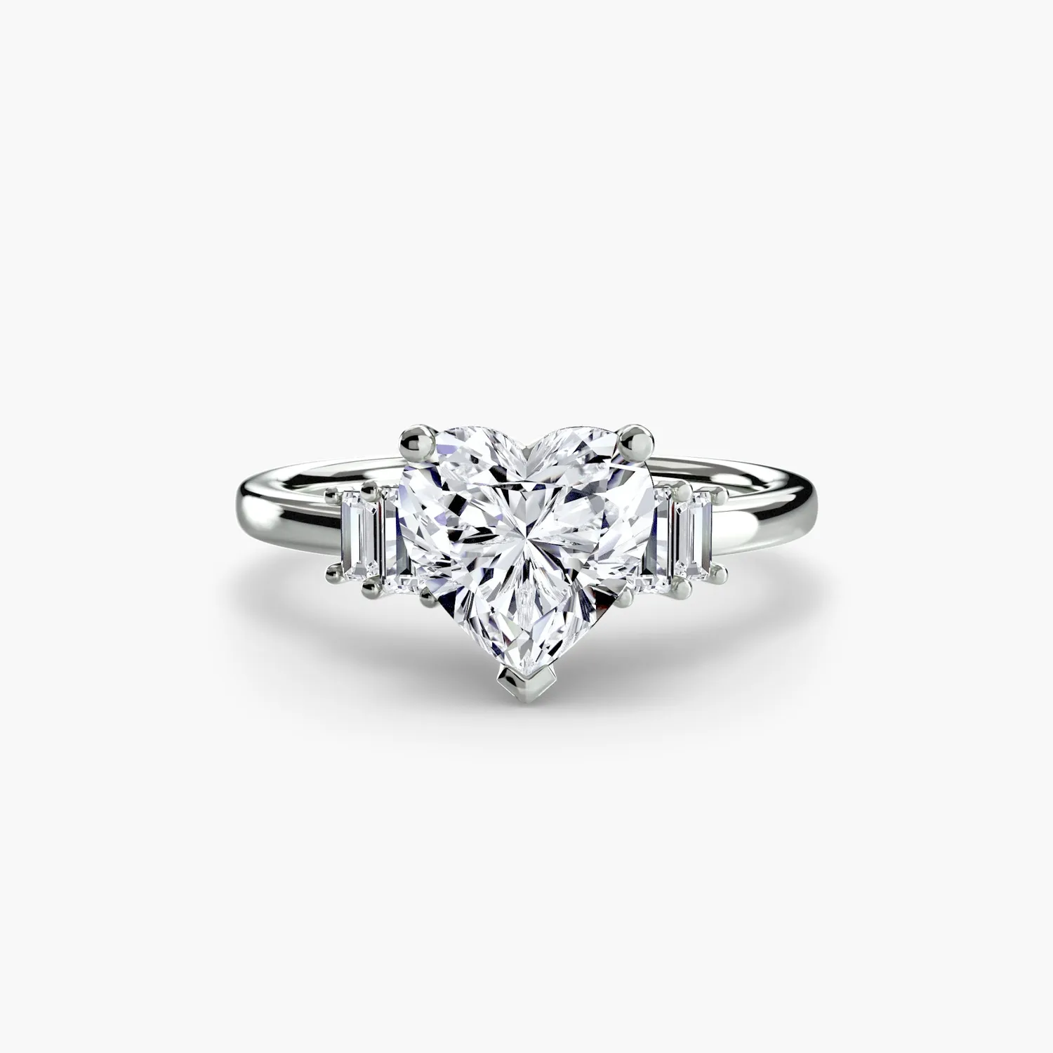 Sinico Baguette Accent Solitaire anello oro bianco 14Kt