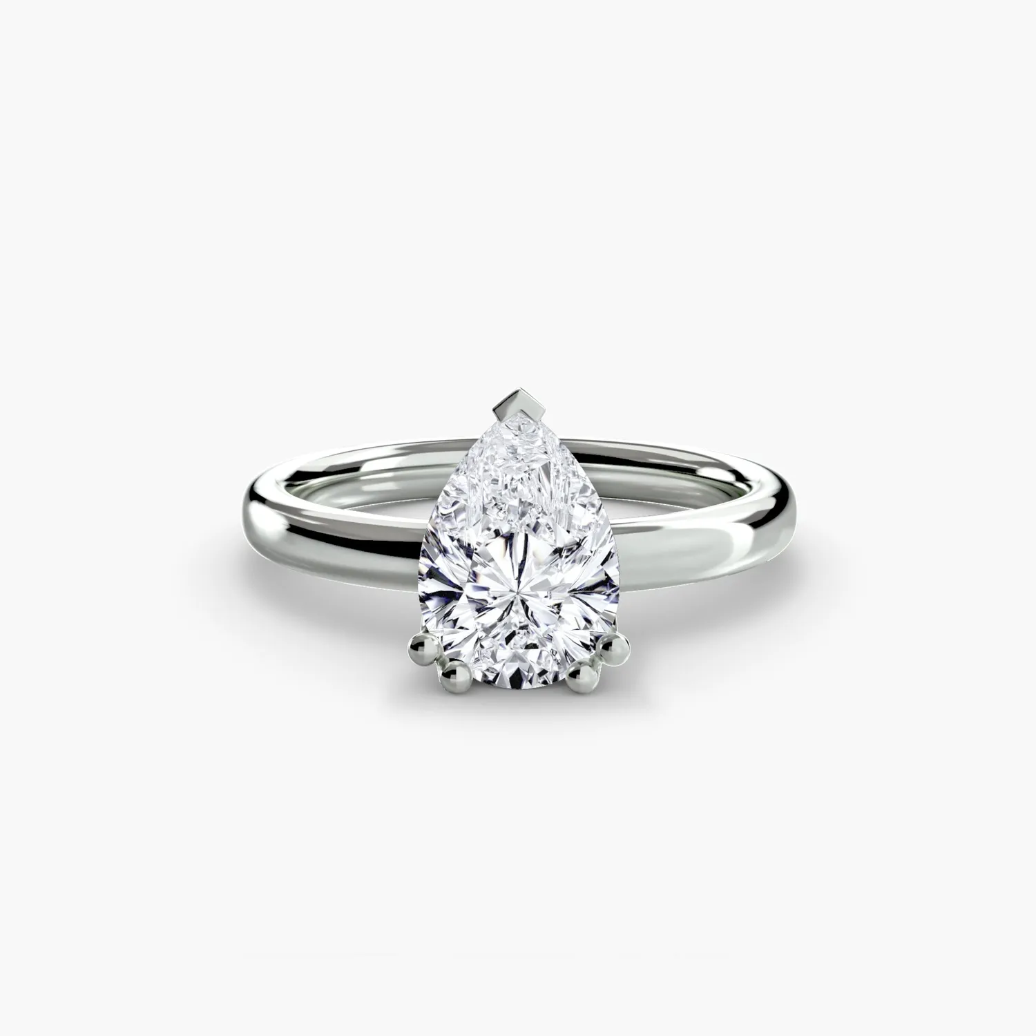 Sinico Solitaire 5 anello solitario oro bianco 14Kt tondo