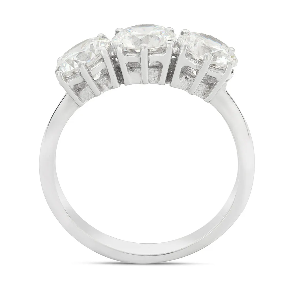 Sinico Trilogy anello oro bianco zirconia misura 14