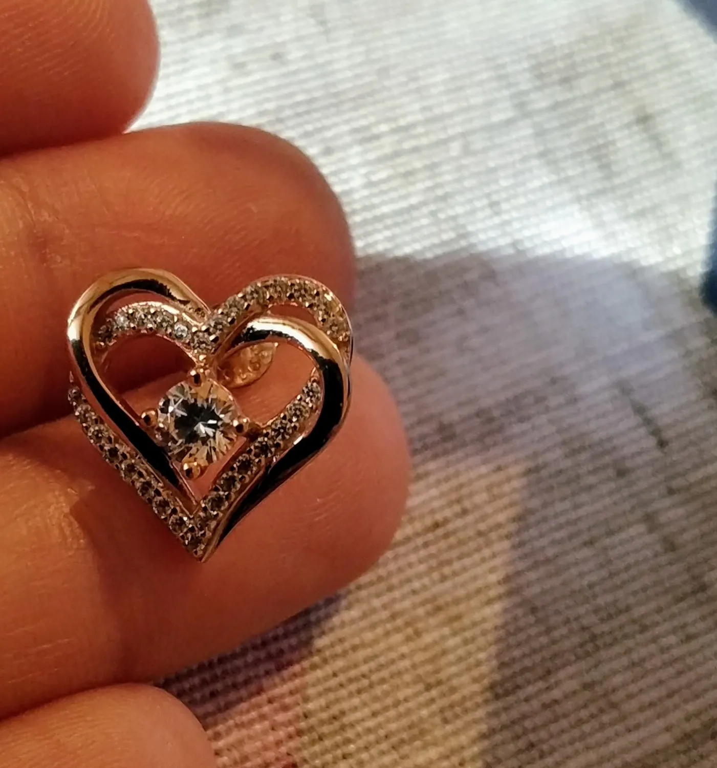 CDE Cuore Orecchini Argento 925 Oro Rosa