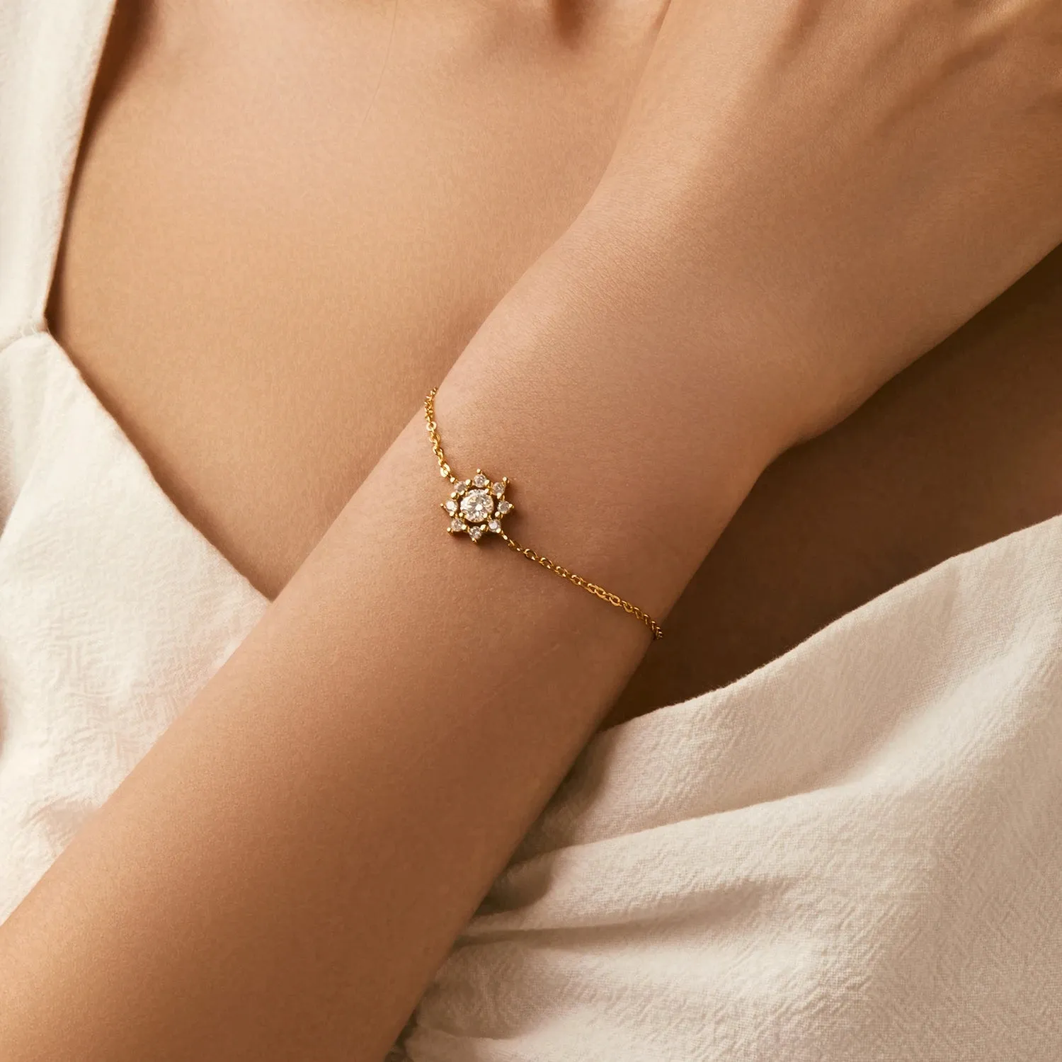MODIAN Snowflake Chain bracciale moissanite 0,5 ct argento 925