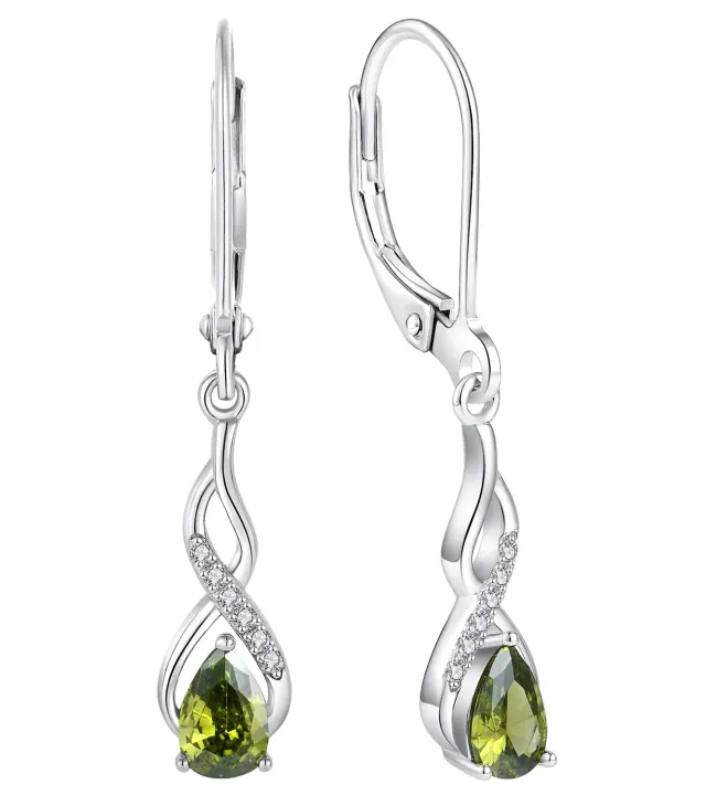 YL Infinito Orecchini Argento 925 Peridot Agosto