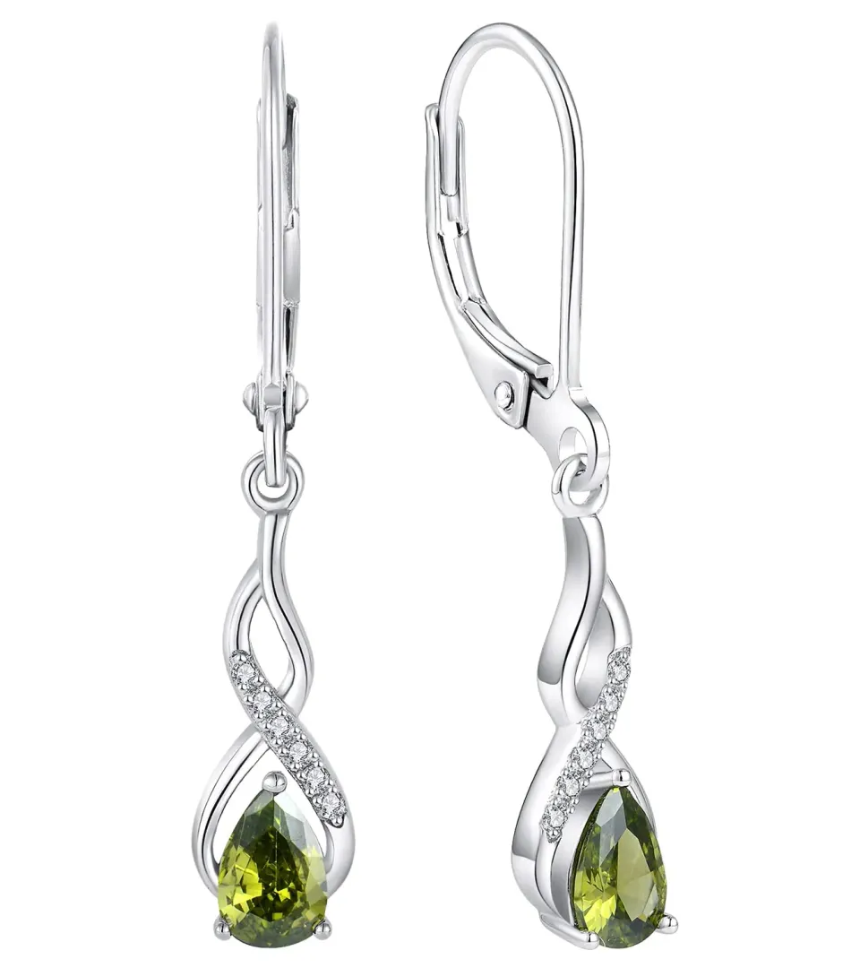 YL Infinito Orecchini Argento 925 Peridot Agosto