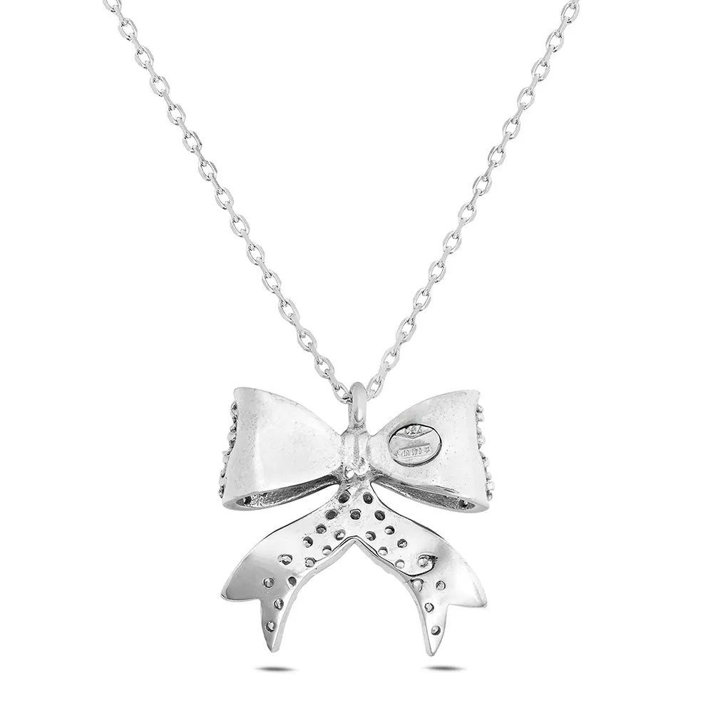 Sinico Dance Fiocco collana oro bianco zirconia