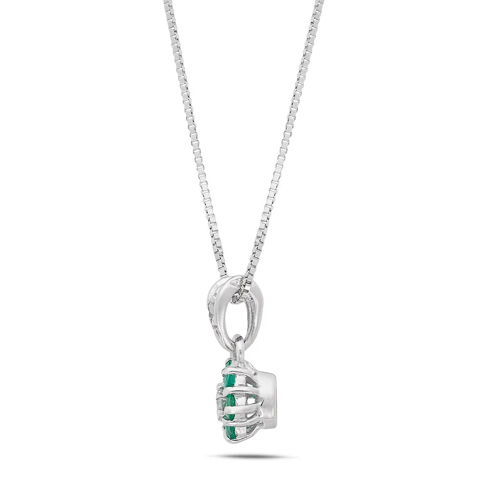 Sinico Flowers Classic fiore piccolo collana oro smeraldi diamanti