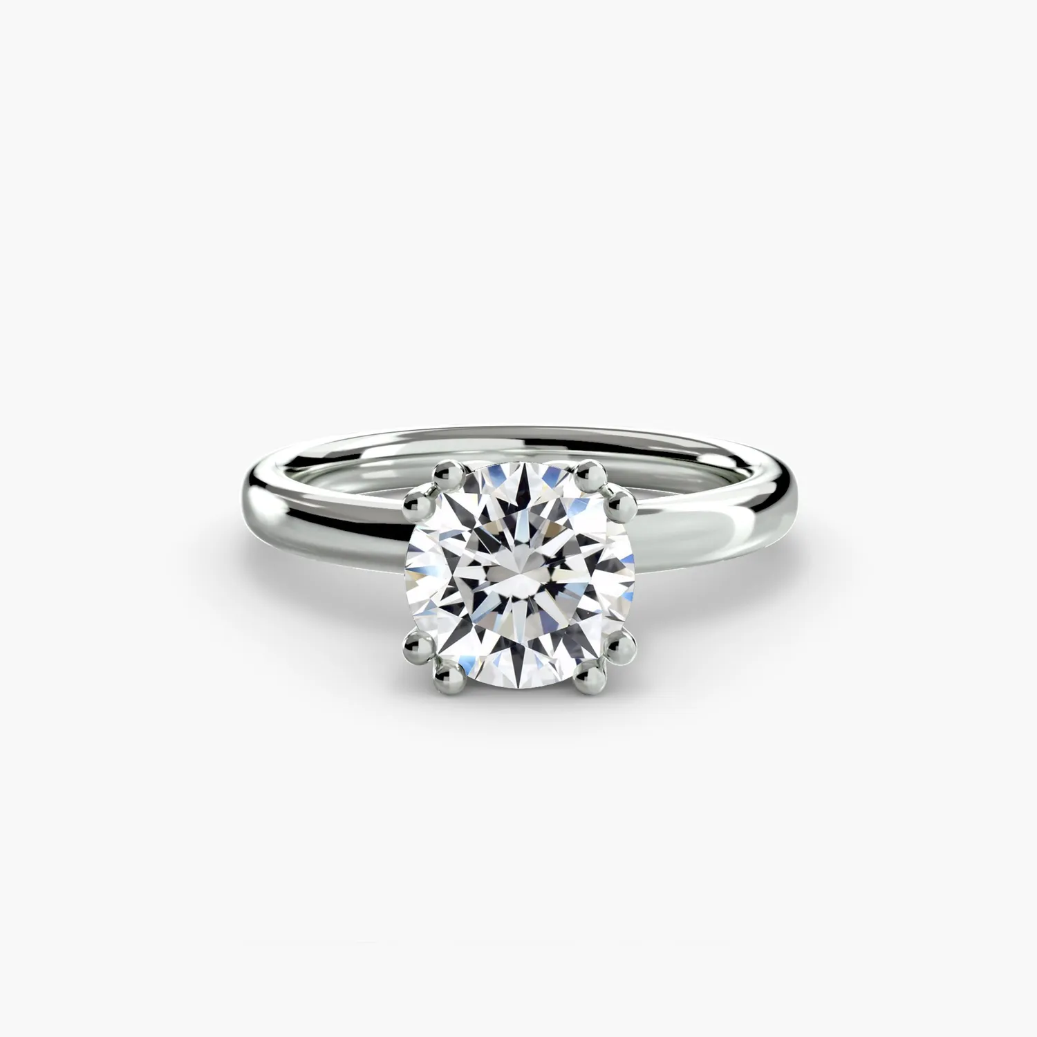 Sinico Solitaire 5 anello solitario oro bianco 14Kt tondo